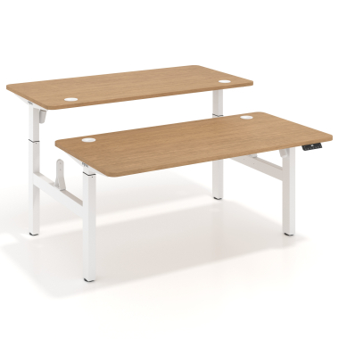 bureau assis debout blanc red oak erghos go 1