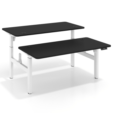 bureau assis debout blanc pure black erghos go 1