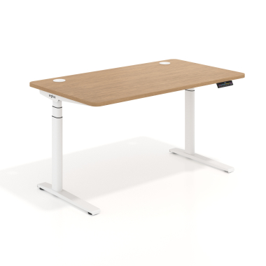 bureau assis debout blanc red oak erghos icon 1