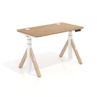 bureau assis debout blanc red oak erghos nature 1