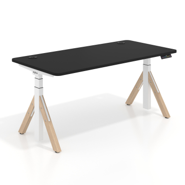 bureau assis debout blanc pure black erghos nature 1