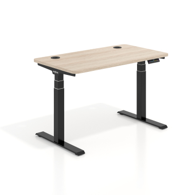 bureau assis debout noir flax oak erghos pro 1