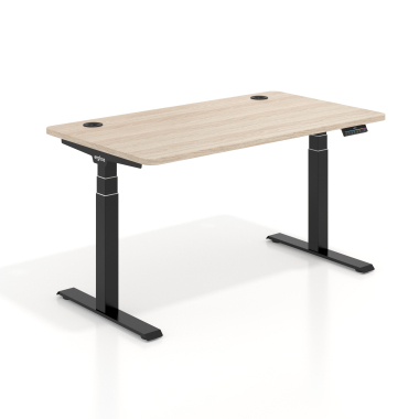 bureau assis debout noir flax oak erghos pro 1