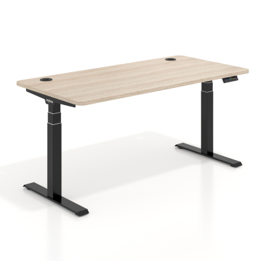 bureau assis debout noir flax oak erghos pro 1