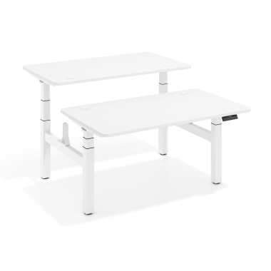 bureau assis debout blanc warm white erghos pro 1