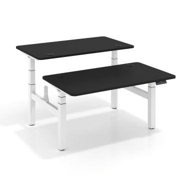 bureau assis debout blanc pure black erghos pro 1