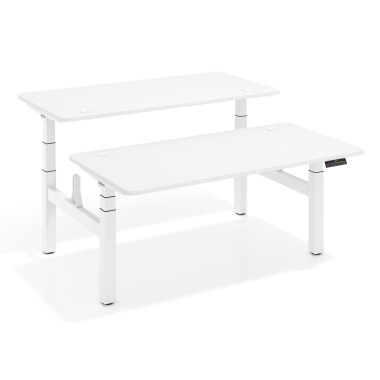 bureau assis debout blanc warm white erghos pro 1