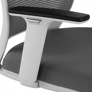 chaise pivotante blanc gris chaise structure blanche maille accoudoirs reglables 1d 5