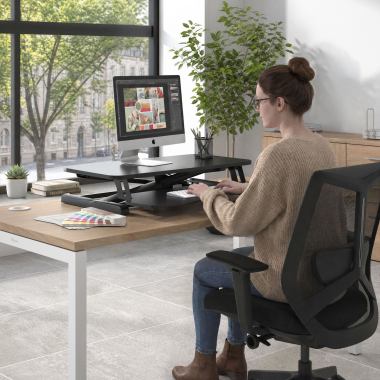 bureau assis debout noir lynk 8
