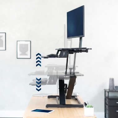 bureau assis debout noir lynk 4