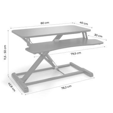 bureau assis debout noir lynk 12