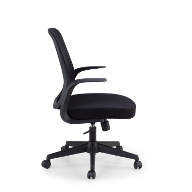 chaise pivotante noir dossier en resille maille accoudoirs fixes 4