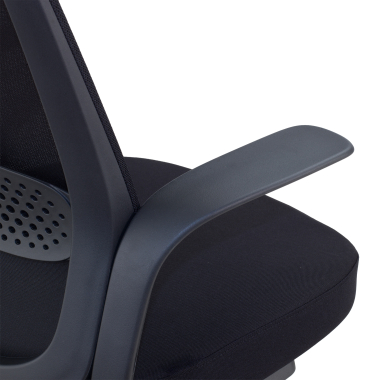 chaise pivotante noir dossier en resille maille accoudoirs fixes 8