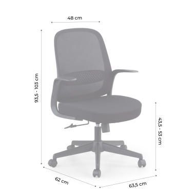 chaise pivotante noir dossier en resille maille accoudoirs fixes 13