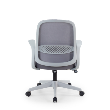 chaise pivotante gris dossier en resille maille accoudoirs fixes 6