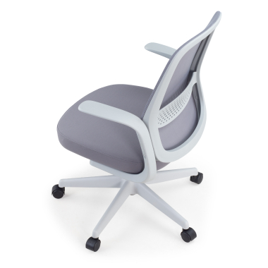 chaise pivotante gris dossier en resille maille accoudoirs fixes 7
