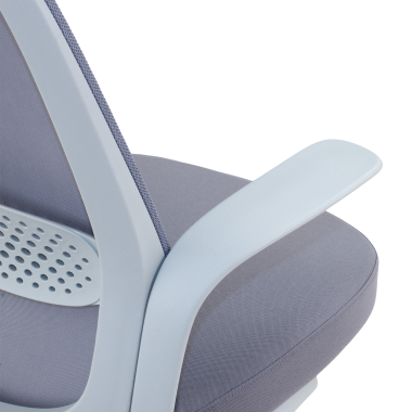 chaise pivotante gris dossier en resille maille accoudoirs fixes 8