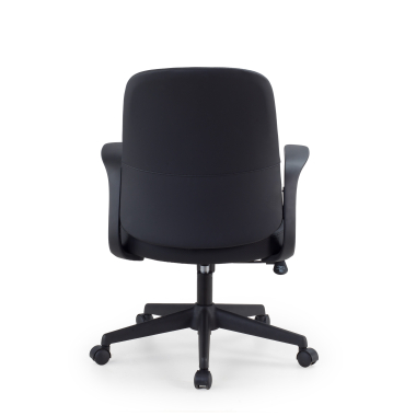 chaise pivotante noir dossier en similicuir simil cuir accoudoirs fixes 7