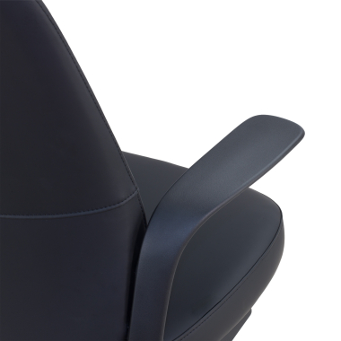 chaise pivotante noir dossier en similicuir simil cuir accoudoirs fixes 6