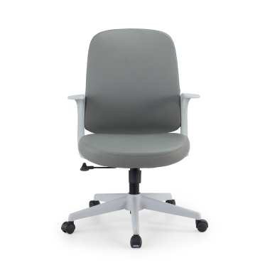 chaise pivotante gris dossier en similicuir simil cuir accoudoirs fixes 3