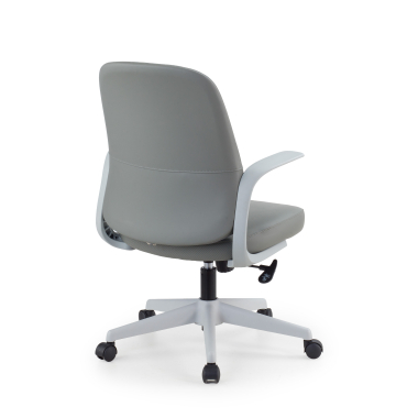 chaise pivotante gris dossier en similicuir simil cuir accoudoirs fixes 8