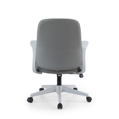 chaise pivotante gris dossier en similicuir simil cuir accoudoirs fixes 5