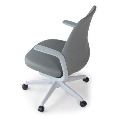chaise pivotante gris dossier en similicuir simil cuir accoudoirs fixes 9