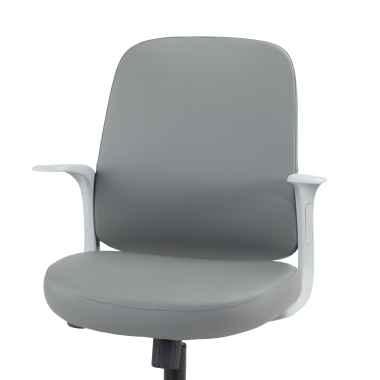 chaise pivotante gris dossier en similicuir simil cuir accoudoirs fixes 6