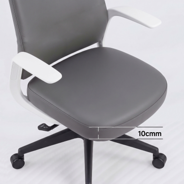chaise pivotante gris dossier en similicuir simil cuir accoudoirs fixes 11