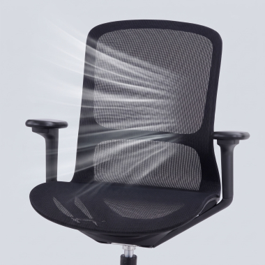 chaise de bureau design noir muse maille accoudoirs reglables 3d 10
