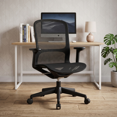 chaise de bureau design noir muse maille accoudoirs reglables 3d 2