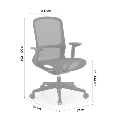 chaise de bureau design noir muse maille accoudoirs reglables 3d 11