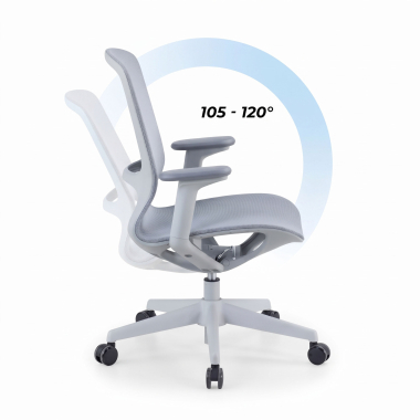 chaise de bureau design gris muse maille accoudoirs reglables 3d 9