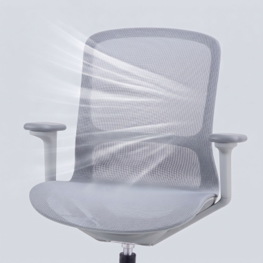 chaise de bureau design gris muse maille accoudoirs reglables 3d 10