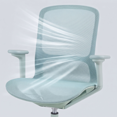 chaise de bureau design vert muse maille accoudoirs reglables 3d 10