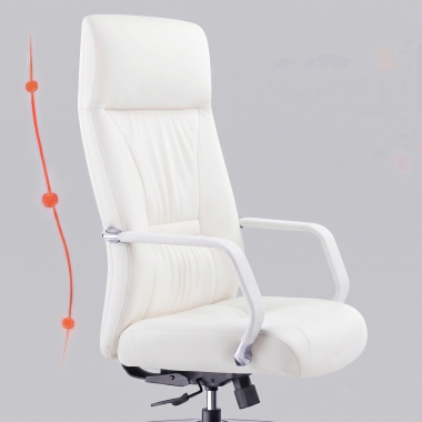 fauteuil de direction blanc armani cuir authentique accoudoirs fixes 10