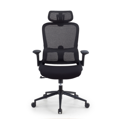 chaise ergonomique noir dexter maille accoudoirs rabattables soutien lombaire appui tete 3