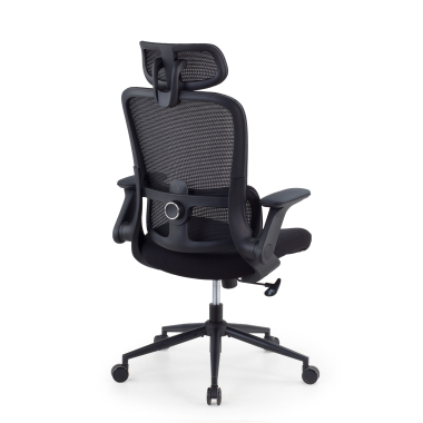 chaise ergonomique noir dexter maille accoudoirs rabattables soutien lombaire appui tete 5