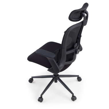 chaise ergonomique noir dexter maille accoudoirs rabattables soutien lombaire appui tete 10