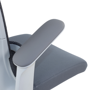 chaise ergonomique gris dexter maille accoudoirs rabattables soutien lombaire appui tete 8