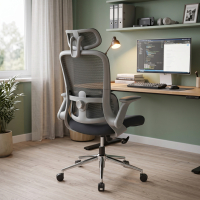 Chaise de bureau ergonomique Dexter avec soutien lombaire et accoudoirs rabattables