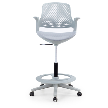 tabouret ergonomique gris dorian maille accoudoirs fixes 6