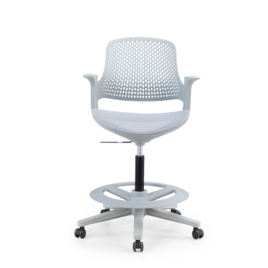 tabouret ergonomique gris dorian maille accoudoirs fixes 5