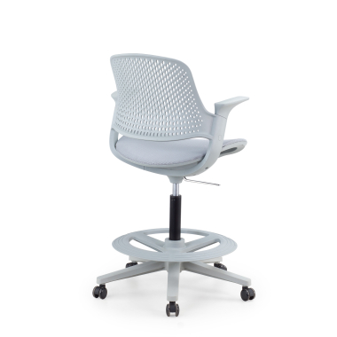 tabouret ergonomique gris dorian maille accoudoirs fixes 11