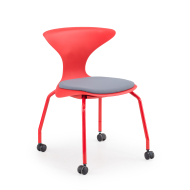 chaise avec tablette rouge chaise avec roulettes plastique sans accoudoirs 1
