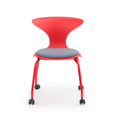 chaise avec tablette rouge chaise avec roulettes plastique sans accoudoirs 3