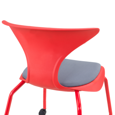 chaise avec tablette rouge chaise avec roulettes plastique sans accoudoirs 5