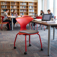 Chaise scolaire Agora avec roulettes, pour salles de classe et de formation