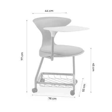 chaise avec tablette rouge avec une palette d ecriture roulettes plastique sans accoudoirs 11