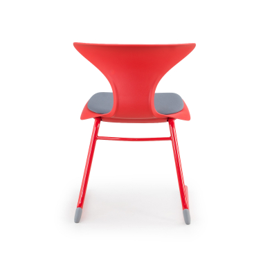 chaise avec tablette rouge structure pietement luge plastique sans accoudoirs 8